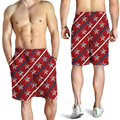 USA Patriotic Star Pattern Print Men's Shorts