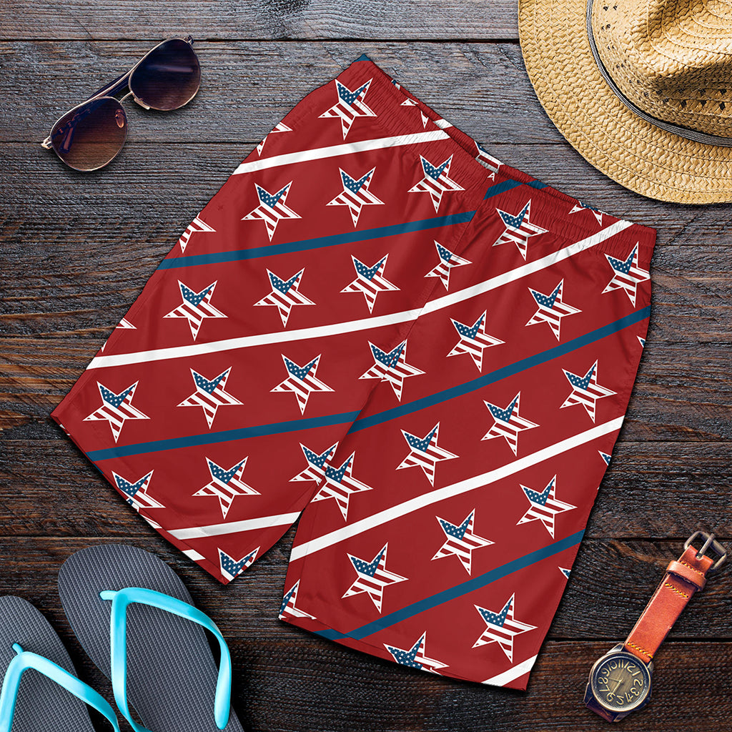 USA Patriotic Star Pattern Print Men's Shorts