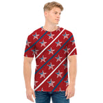 USA Patriotic Star Pattern Print Men's T-Shirt
