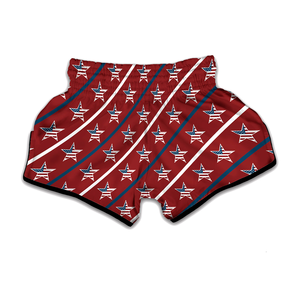USA Patriotic Star Pattern Print Muay Thai Boxing Shorts