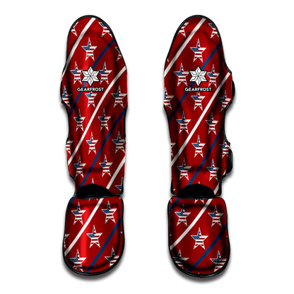USA Patriotic Star Pattern Print Muay Thai Shin Guard
