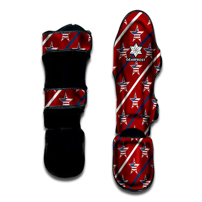 USA Patriotic Star Pattern Print Muay Thai Shin Guard