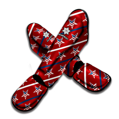 USA Patriotic Star Pattern Print Muay Thai Shin Guard