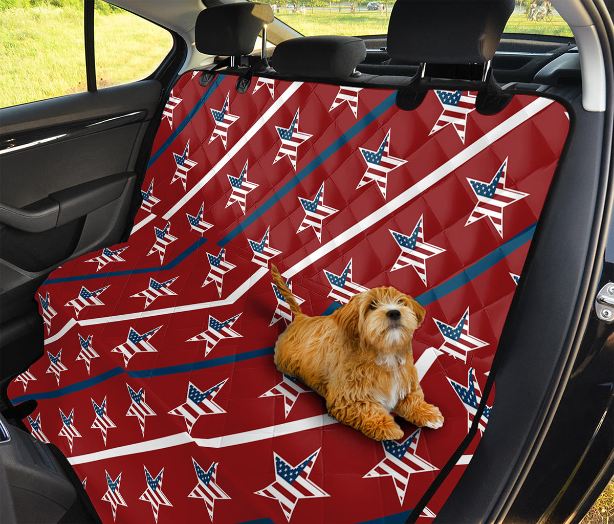 USA Patriotic Star Pattern Print Pet Car Back Seat Cover