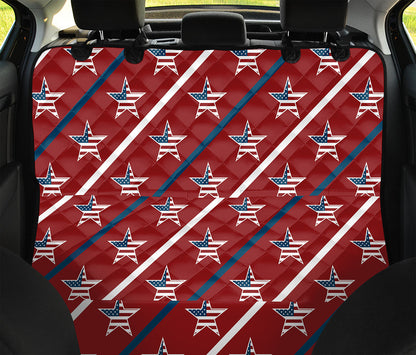 USA Patriotic Star Pattern Print Pet Car Back Seat Cover