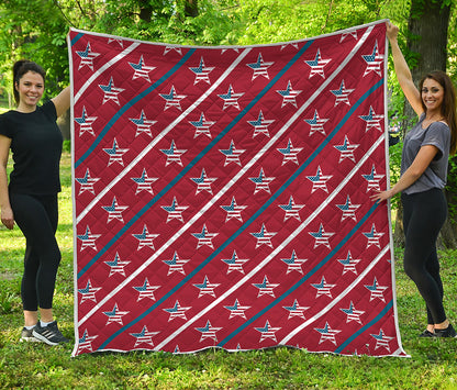 USA Patriotic Star Pattern Print Quilt