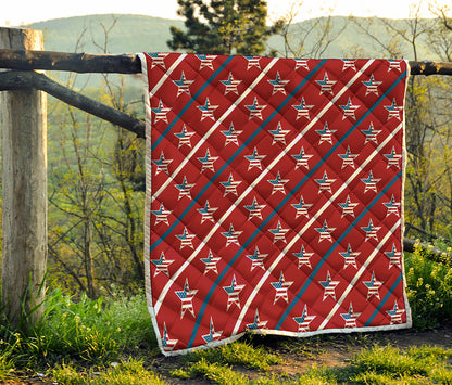 USA Patriotic Star Pattern Print Quilt