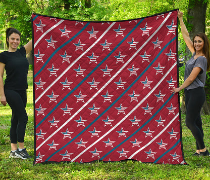 USA Patriotic Star Pattern Print Quilt