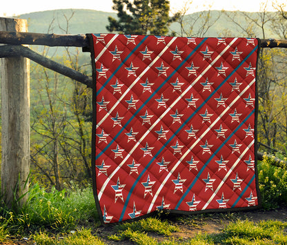 USA Patriotic Star Pattern Print Quilt