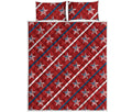 USA Patriotic Star Pattern Print Quilt Bed Set