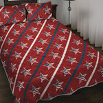 USA Patriotic Star Pattern Print Quilt Bed Set