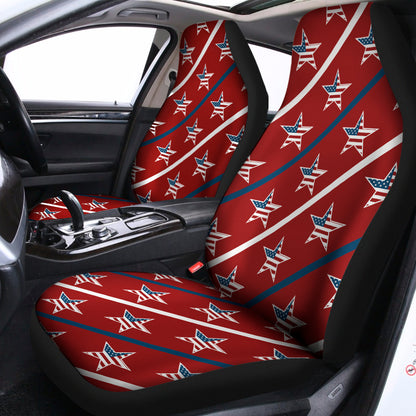 USA Patriotic Star Pattern Print Universal Fit Car Seat Covers