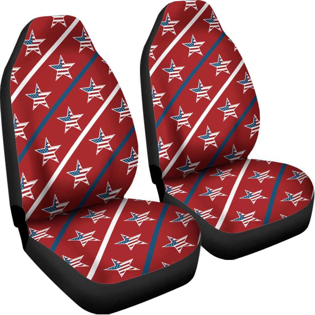USA Patriotic Star Pattern Print Universal Fit Car Seat Covers