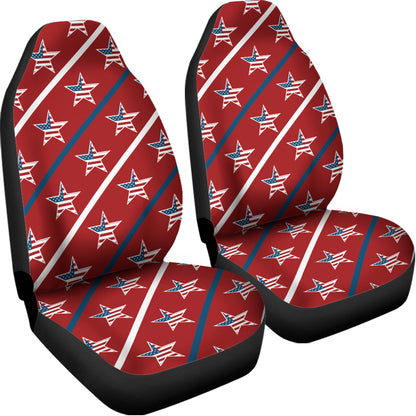 USA Patriotic Star Pattern Print Universal Fit Car Seat Covers