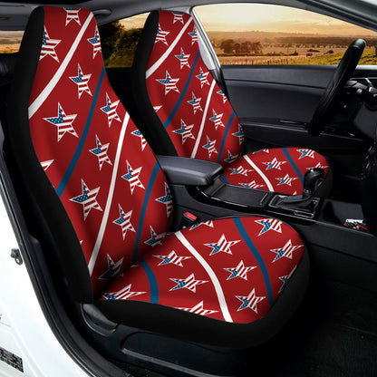 USA Patriotic Star Pattern Print Universal Fit Car Seat Covers
