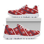 USA Patriotic Star Pattern Print White Sneakers