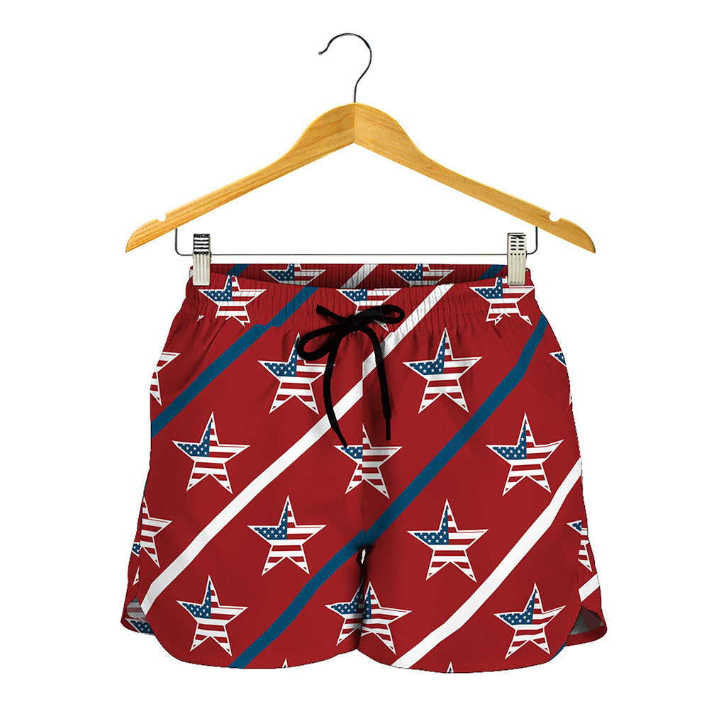 USA Patriotic Star Pattern Print Women's Shorts