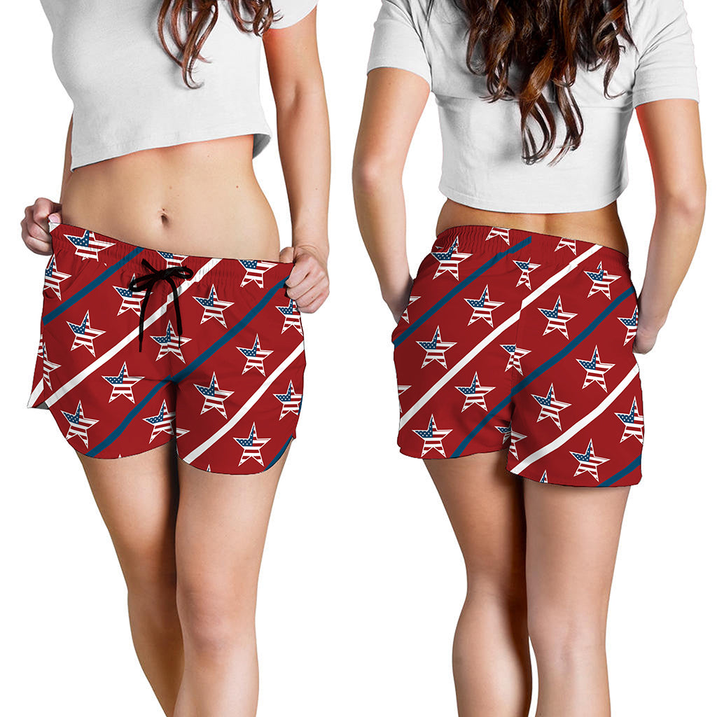 USA Patriotic Star Pattern Print Women's Shorts