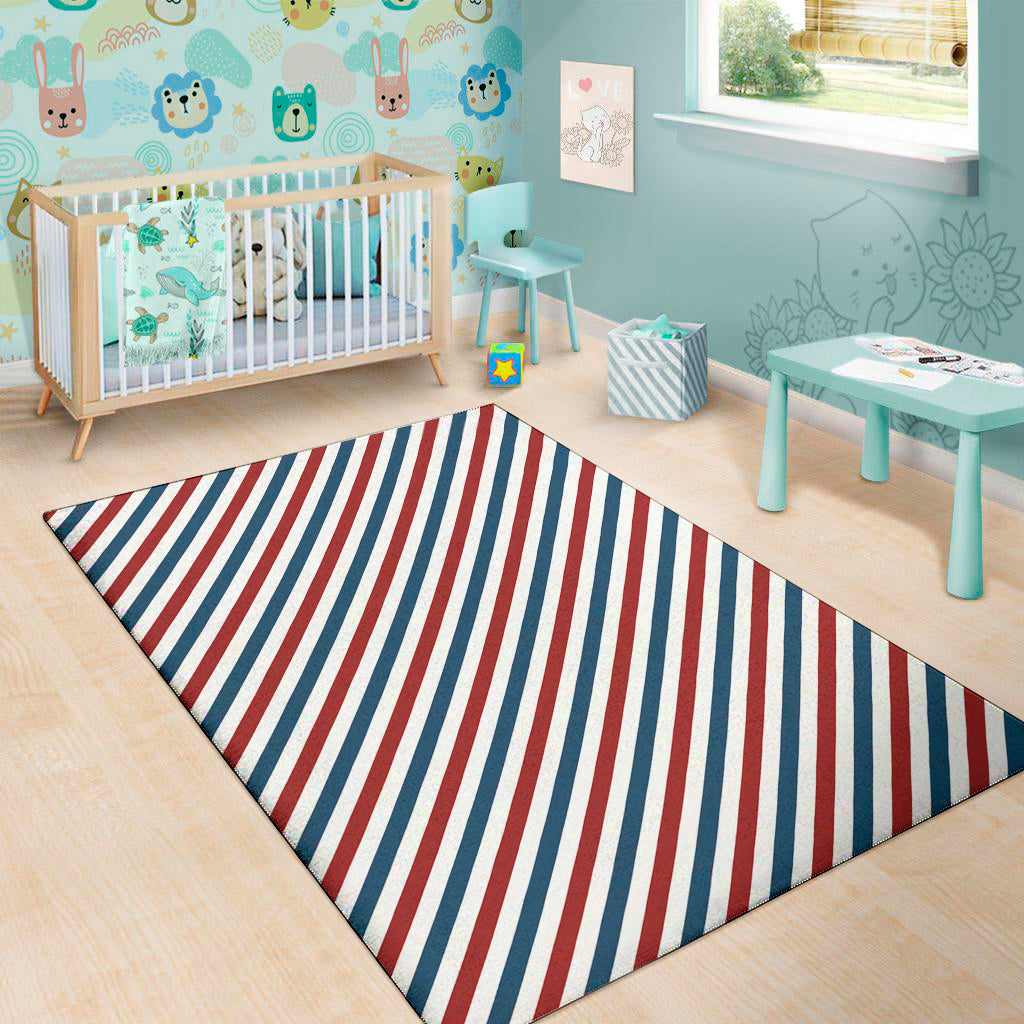 USA Patriotic Striped Pattern Print Area Rug