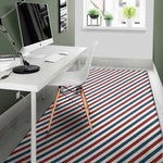 USA Patriotic Striped Pattern Print Area Rug