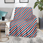 USA Patriotic Striped Pattern Print Blanket
