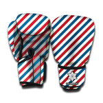 USA Patriotic Striped Pattern Print Boxing Gloves