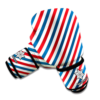 USA Patriotic Striped Pattern Print Boxing Gloves