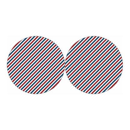 USA Patriotic Striped Pattern Print Car Coasters