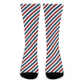 USA Patriotic Striped Pattern Print Crew Socks