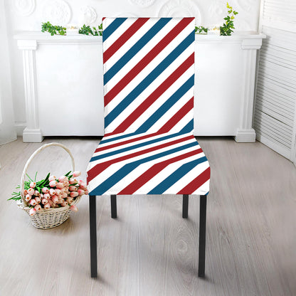 USA Patriotic Striped Pattern Print Dining Chair Slipcover