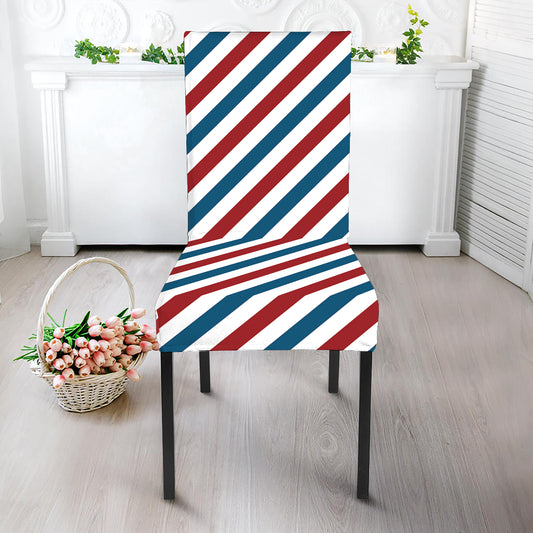 USA Patriotic Striped Pattern Print Dining Chair Slipcover
