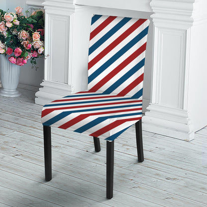 USA Patriotic Striped Pattern Print Dining Chair Slipcover