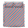 USA Patriotic Striped Pattern Print Duvet Cover Bedding Set