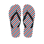 USA Patriotic Striped Pattern Print Flip Flops