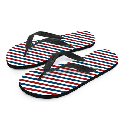 USA Patriotic Striped Pattern Print Flip Flops
