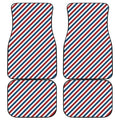 USA Patriotic Striped Pattern Print Front and Back Car Floor Mats
