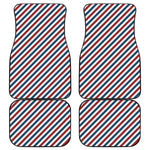 USA Patriotic Striped Pattern Print Front and Back Car Floor Mats