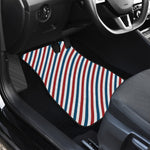 USA Patriotic Striped Pattern Print Front and Back Car Floor Mats