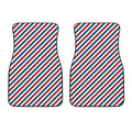 USA Patriotic Striped Pattern Print Front Car Floor Mats