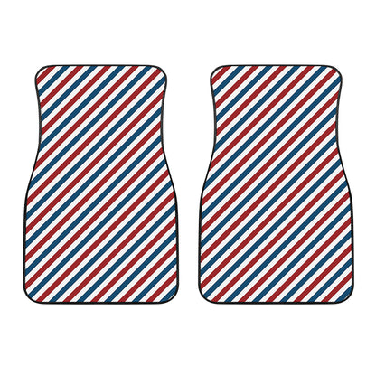 USA Patriotic Striped Pattern Print Front Car Floor Mats