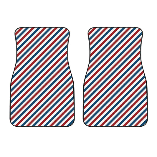 USA Patriotic Striped Pattern Print Front Car Floor Mats