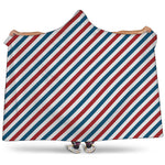 USA Patriotic Striped Pattern Print Hooded Blanket