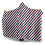 USA Patriotic Striped Pattern Print Hooded Blanket