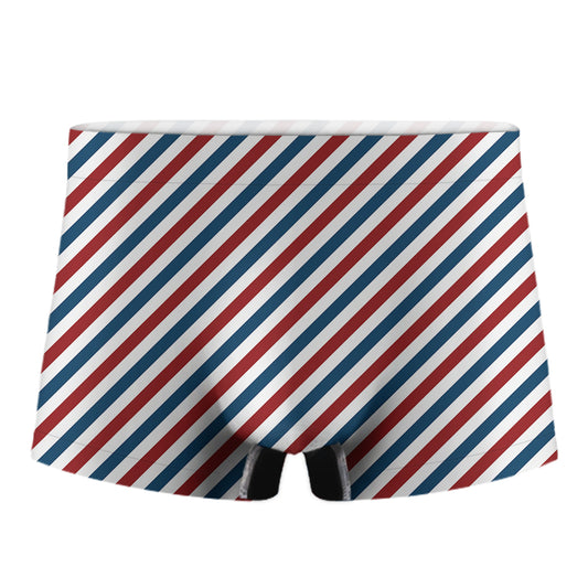 USA Patriotic Striped Pattern Print Men's Boxer Briefs