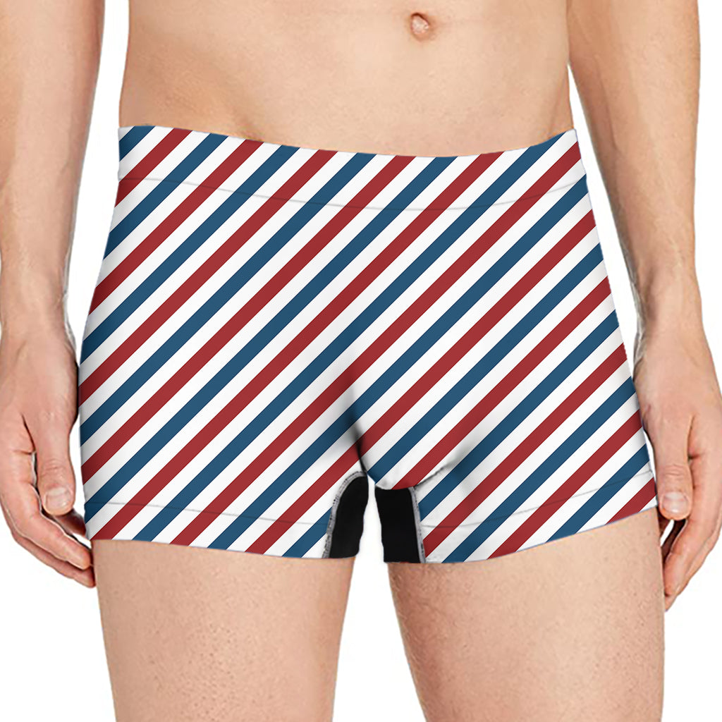 USA Patriotic Striped Pattern Print Men's Boxer Briefs