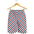 USA Patriotic Striped Pattern Print Men's Shorts