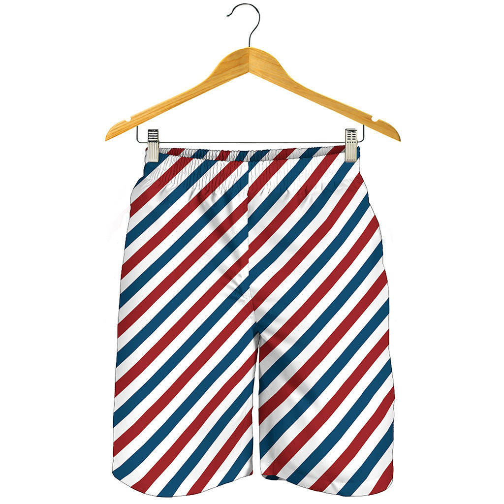 USA Patriotic Striped Pattern Print Men's Shorts