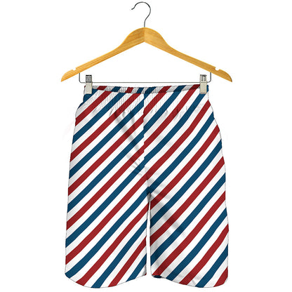 USA Patriotic Striped Pattern Print Men's Shorts