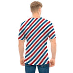 USA Patriotic Striped Pattern Print Men's T-Shirt