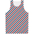 USA Patriotic Striped Pattern Print Men's Tank Top